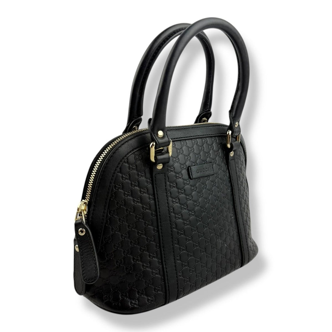 Gucci Guccissima Dome Black GG Monogram Handbag - Lux Central