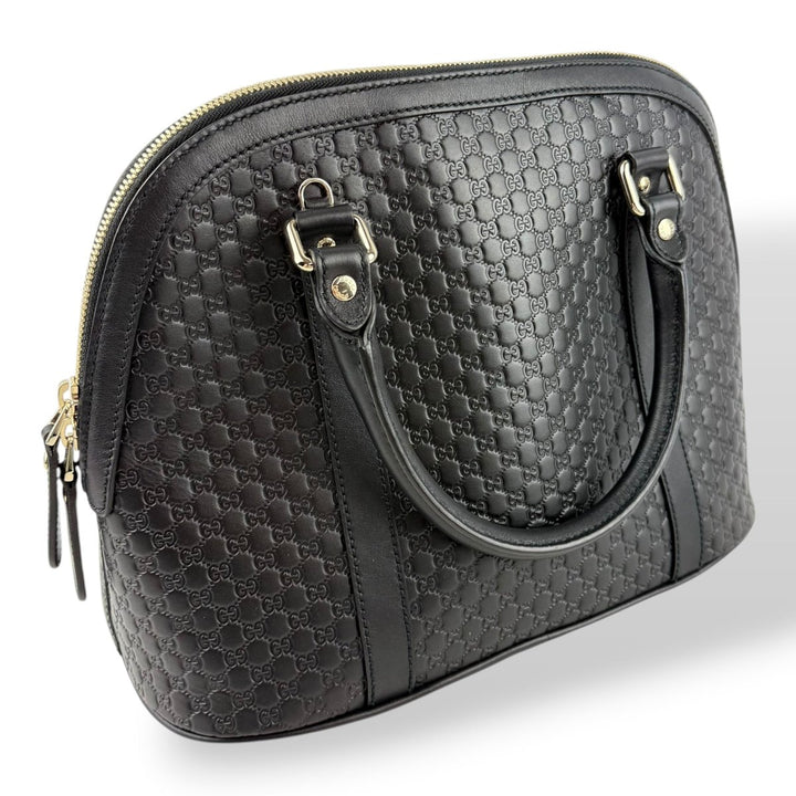 Gucci Guccissima Dome Black GG Monogram Handbag - Lux Central