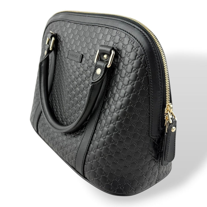 Gucci Guccissima Dome Black GG Monogram Handbag - Lux Central
