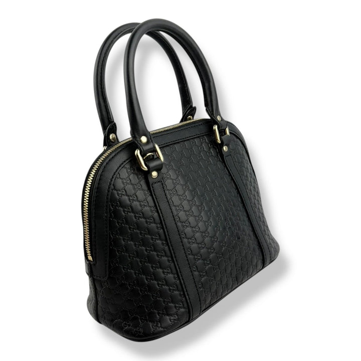 Gucci Guccissima Dome Black GG Monogram Handbag - Lux Central