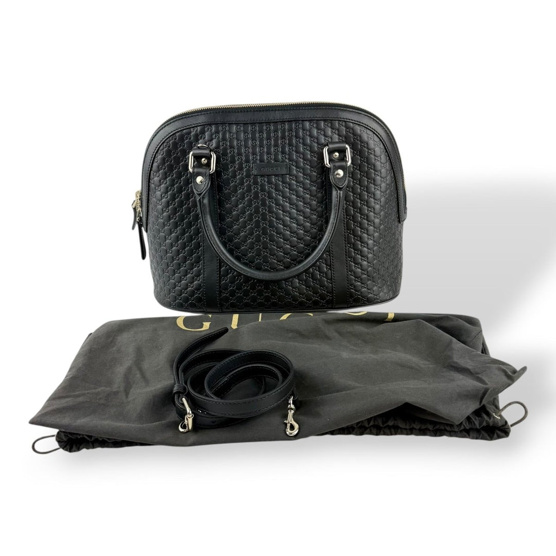 Gucci Guccissima Dome Black GG Monogram Handbag - Lux Central