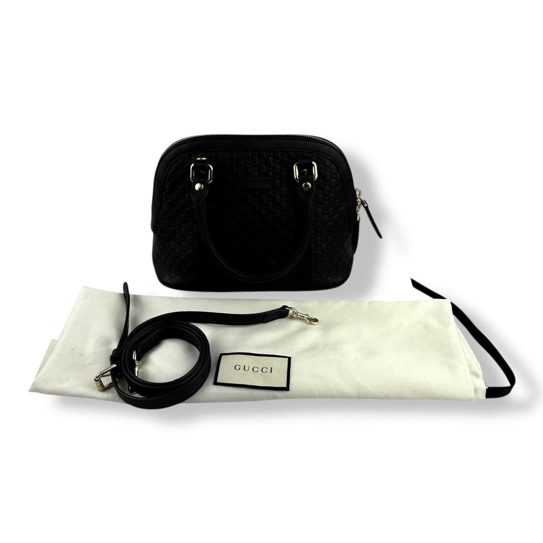 Gucci Guccissima Dome Black GG Monogram Handbag - Lux Central