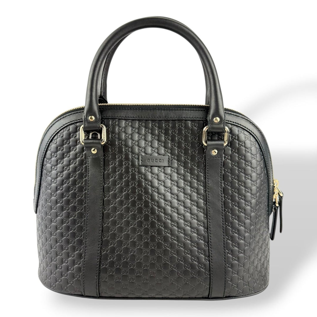 Gucci Guccissima Dome Black GG Monogram Handbag - Lux Central