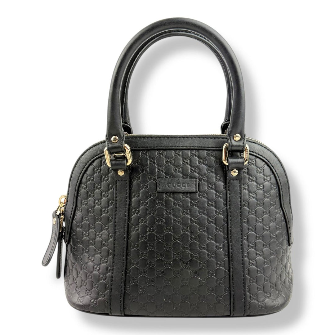 Gucci Guccissima Dome Black GG Monogram Handbag - Lux Central