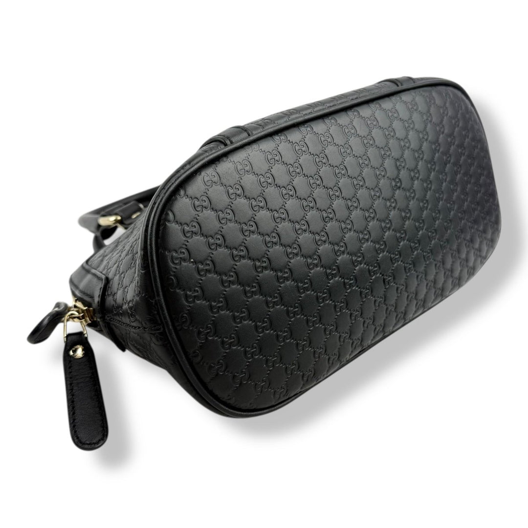 Gucci Guccissima Dome Black GG Monogram Handbag - Lux Central
