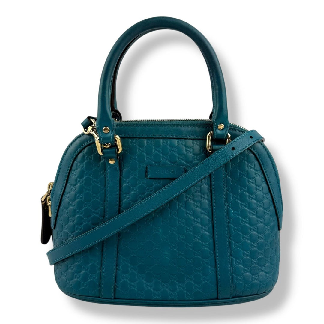 Gucci Guccissima Dome Cyan GG Monogram Handbag - Lux Central