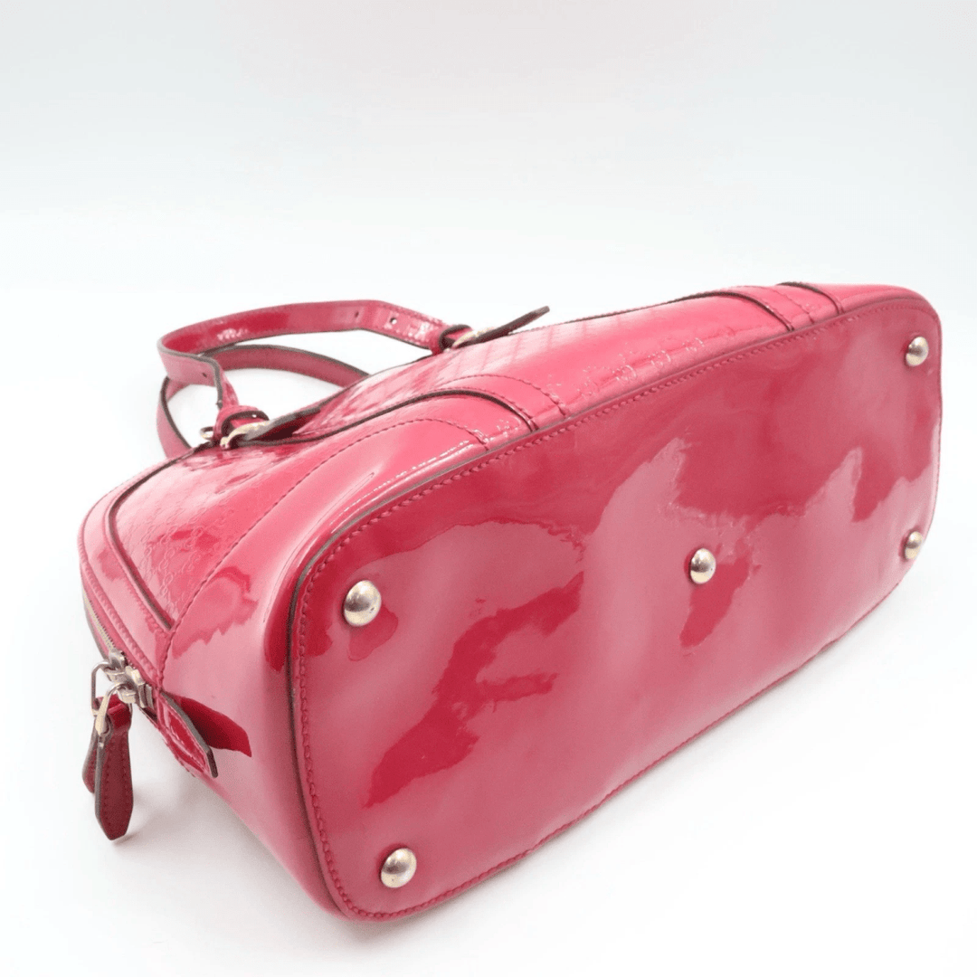 Gucci Guccissima Dome Pink Patent Leather GG Monogram Handbag - Lux Central