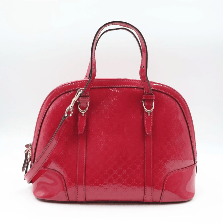 Gucci Guccissima Dome Pink Patent Leather GG Monogram Handbag - Lux Central