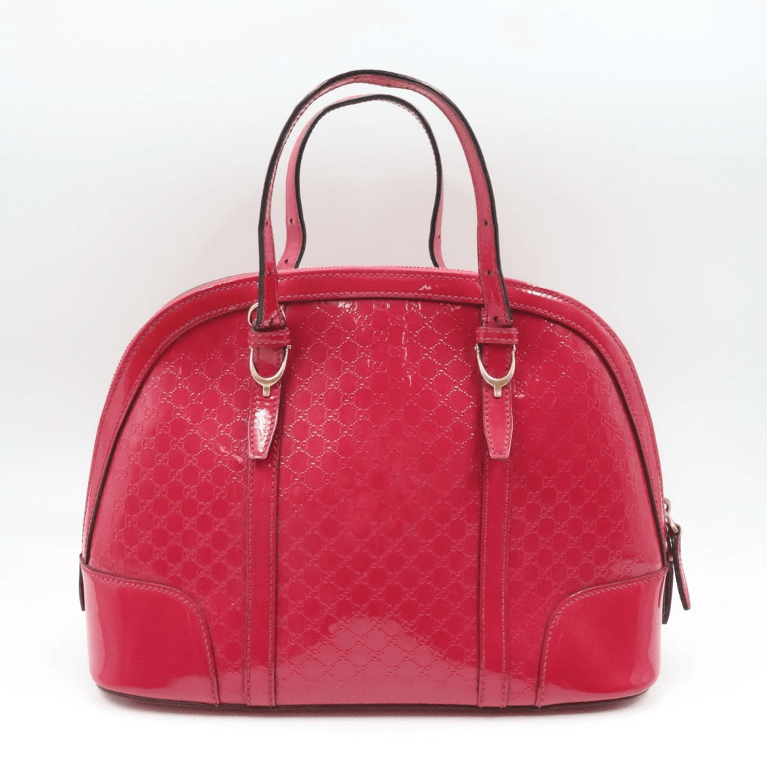 Gucci Guccissima Dome Pink Patent Leather GG Monogram Handbag - Lux Central