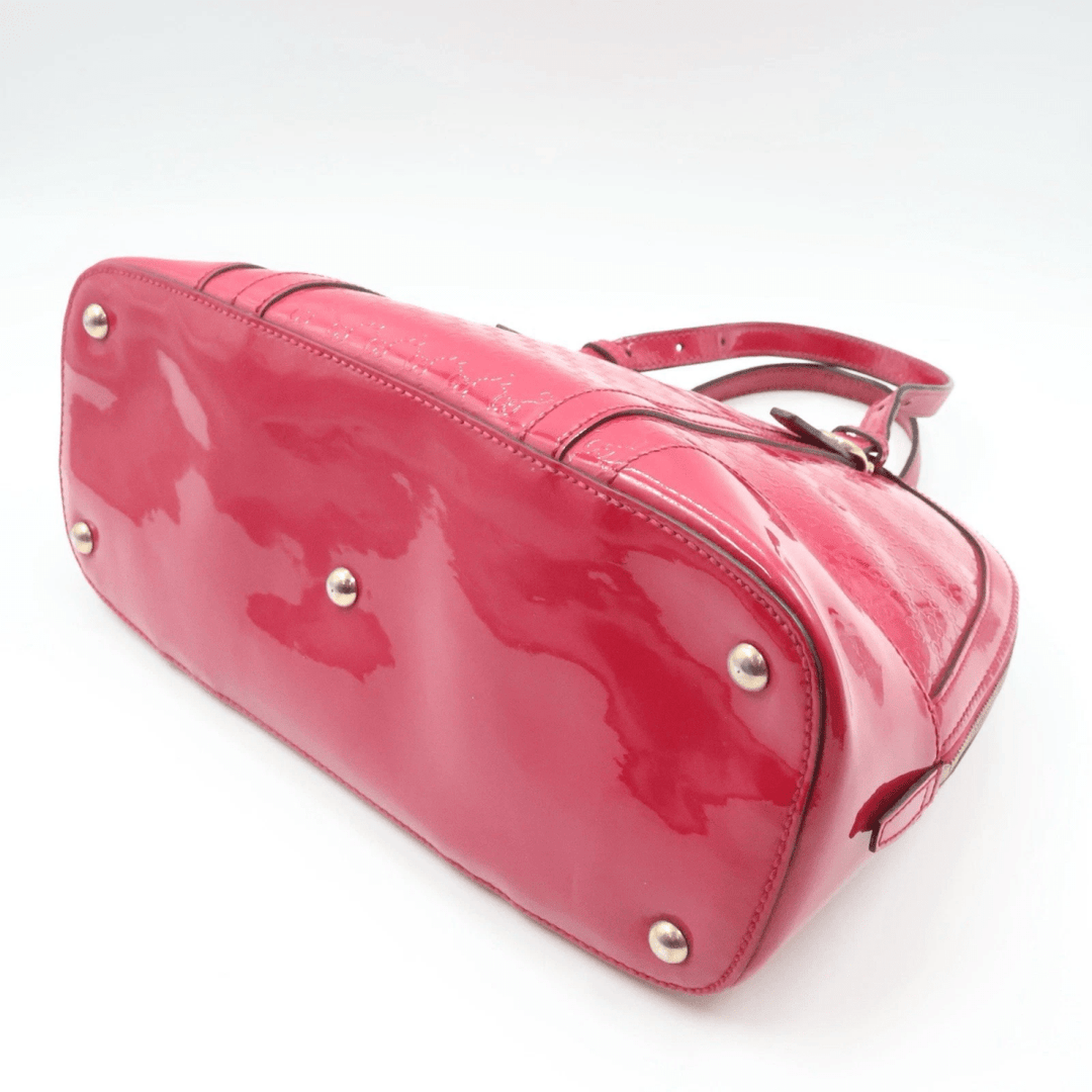 Gucci Guccissima Dome Pink Patent Leather GG Monogram Handbag - Lux Central