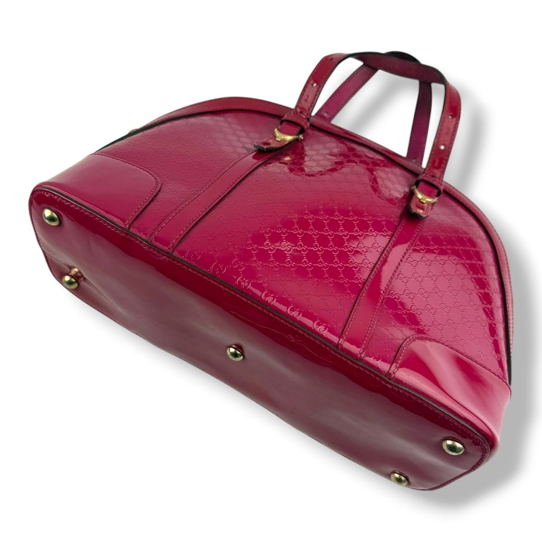 Gucci Guccissima Dome Pink Patent Leather GG Monogram Handbag - Lux Central