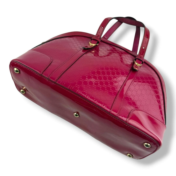 Gucci Guccissima Dome Pink Patent Leather GG Monogram Handbag - Lux Central