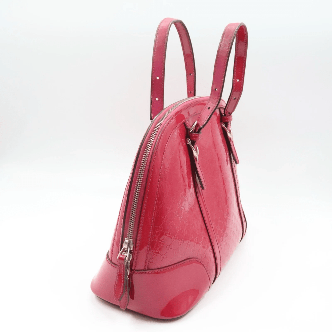 Gucci Guccissima Dome Pink Patent Leather GG Monogram Handbag - Lux Central