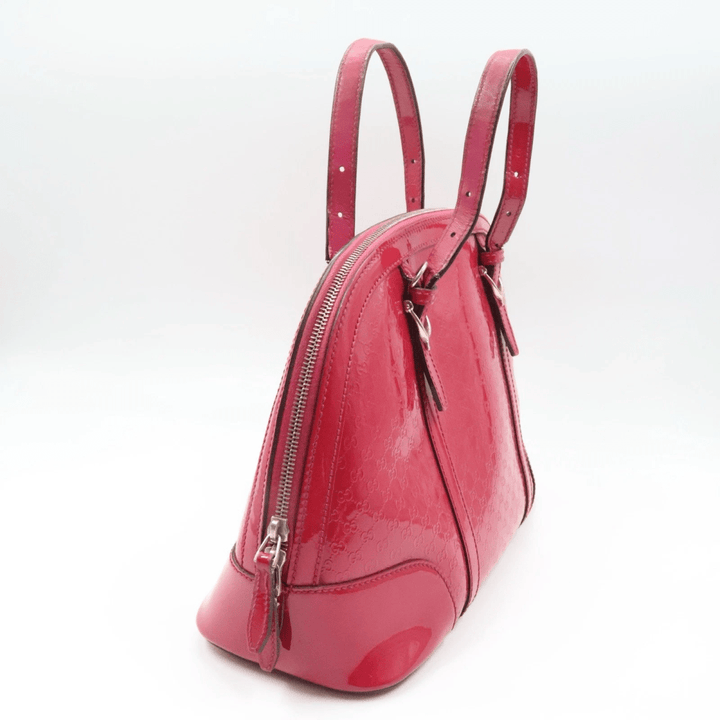 Gucci Guccissima Dome Pink Patent Leather GG Monogram Handbag - Lux Central