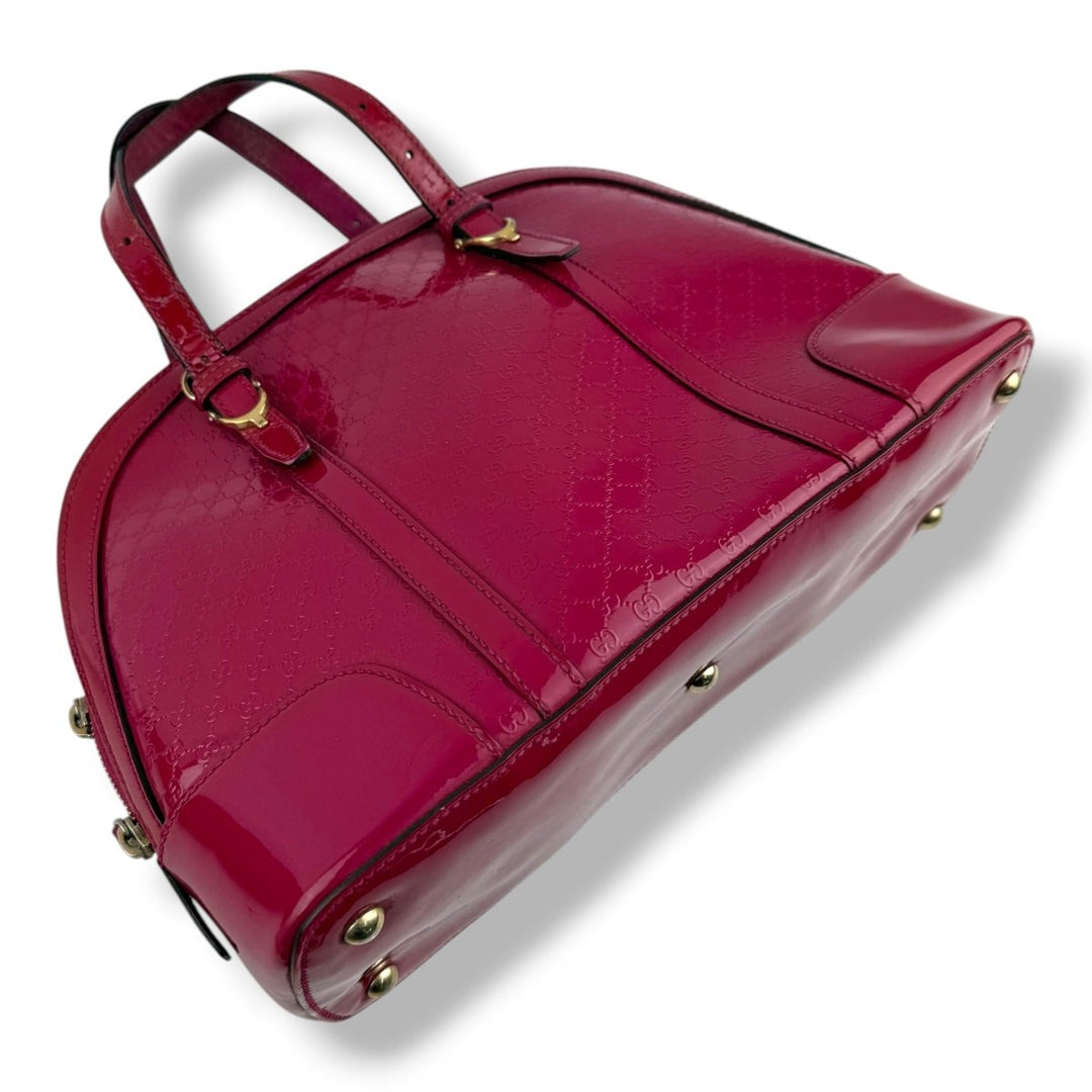 Gucci Guccissima Dome Pink Patent Leather GG Monogram Handbag - Lux Central