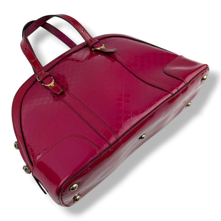 Gucci Guccissima Dome Pink Patent Leather GG Monogram Handbag - Lux Central