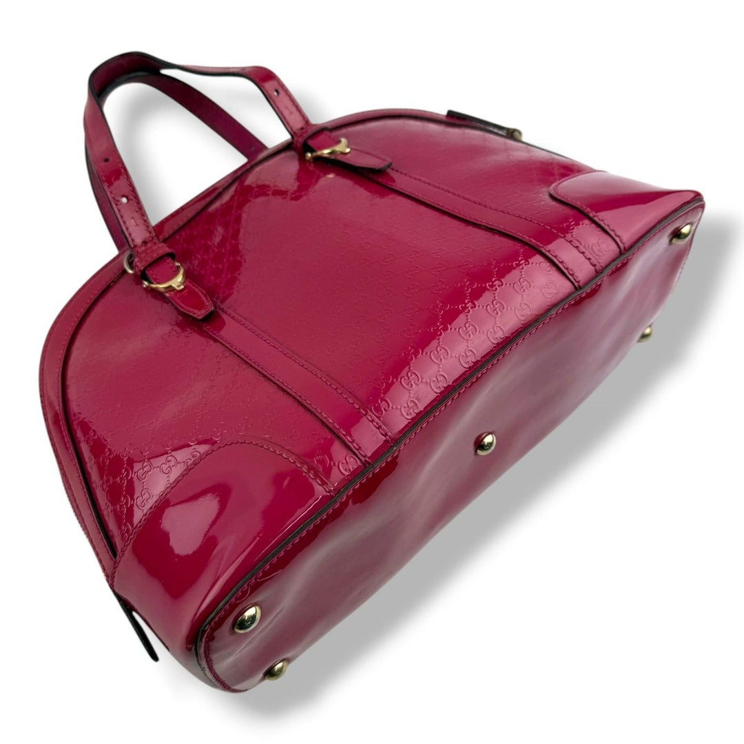 Gucci Guccissima Dome Pink Patent Leather GG Monogram Handbag - Lux Central