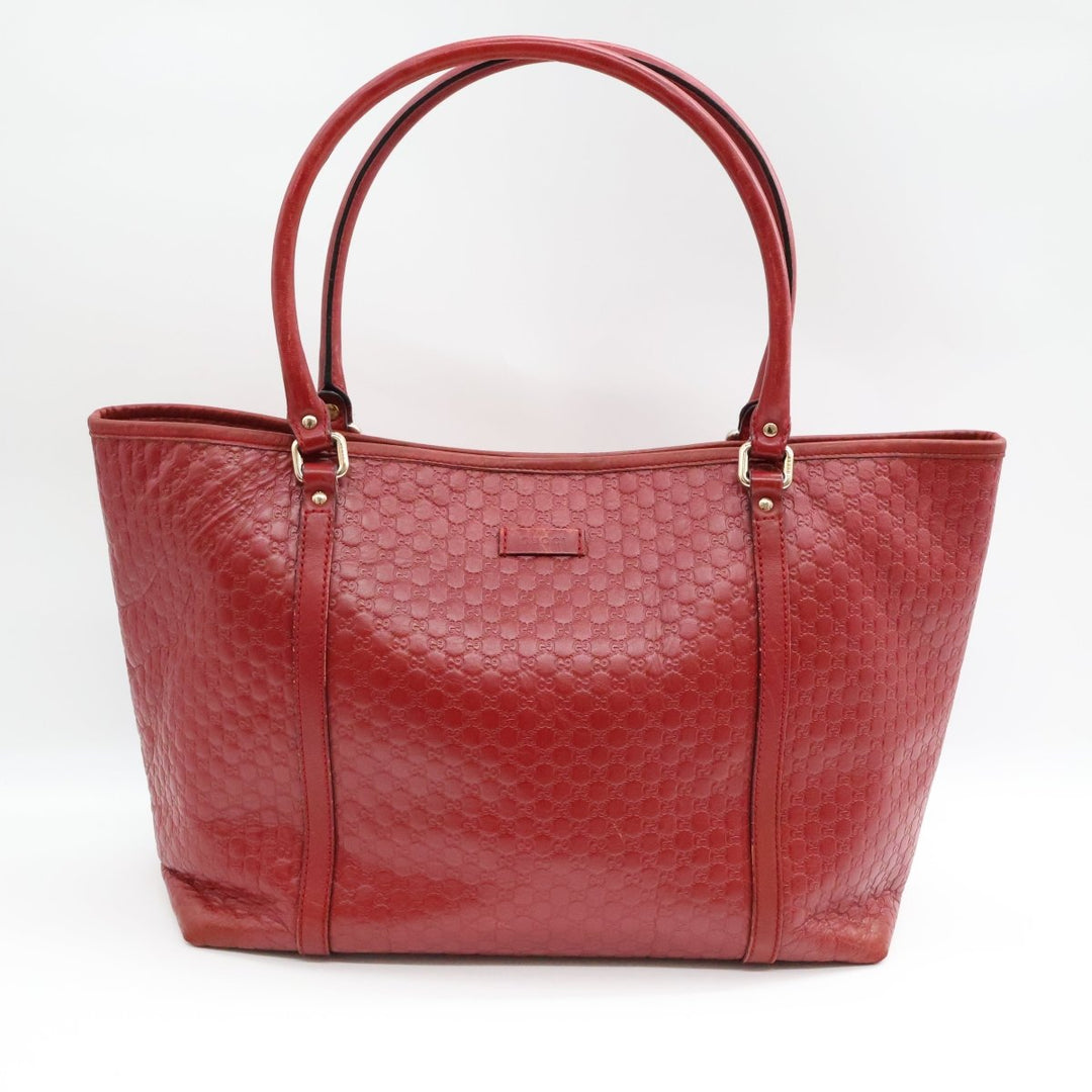 Gucci Guccissima GG Monogram Red Tote Bag - Lux Central