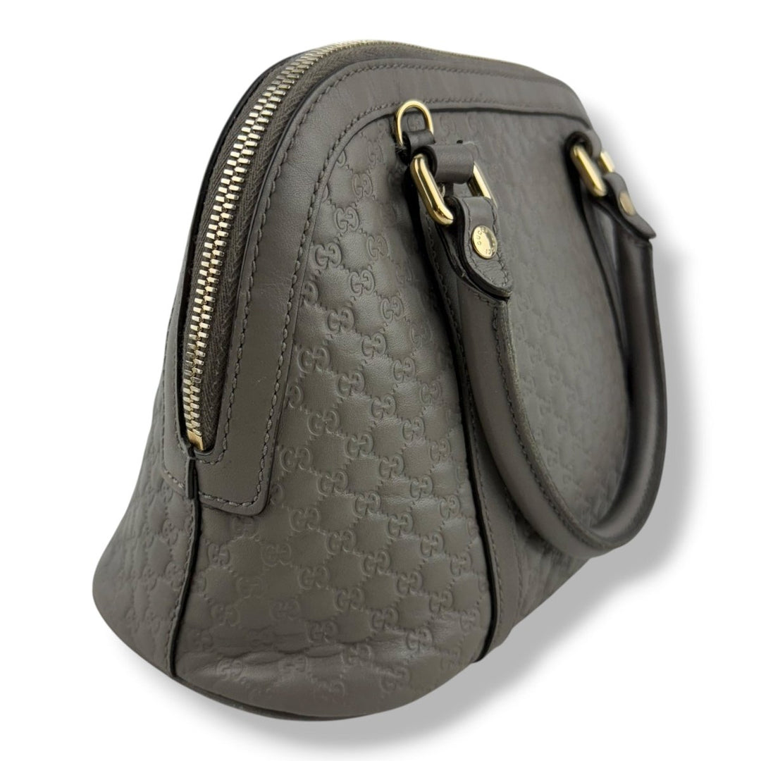 Gucci Guccissima Mini Dome Grey GG Monogram Handbag - Lux Central