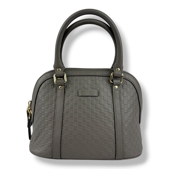 Gucci Guccissima Mini Dome Grey GG Monogram Handbag - Lux Central