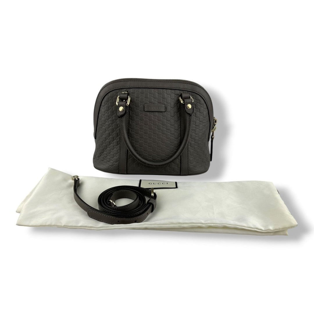 Gucci Guccissima Mini Dome Grey GG Monogram Handbag - Lux Central