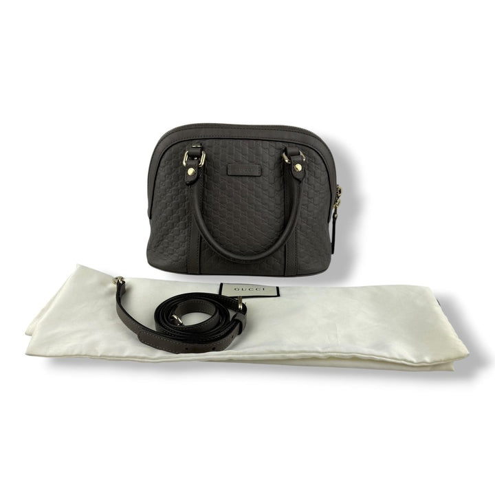 Gucci Guccissima Mini Dome Grey GG Monogram Handbag - Lux Central