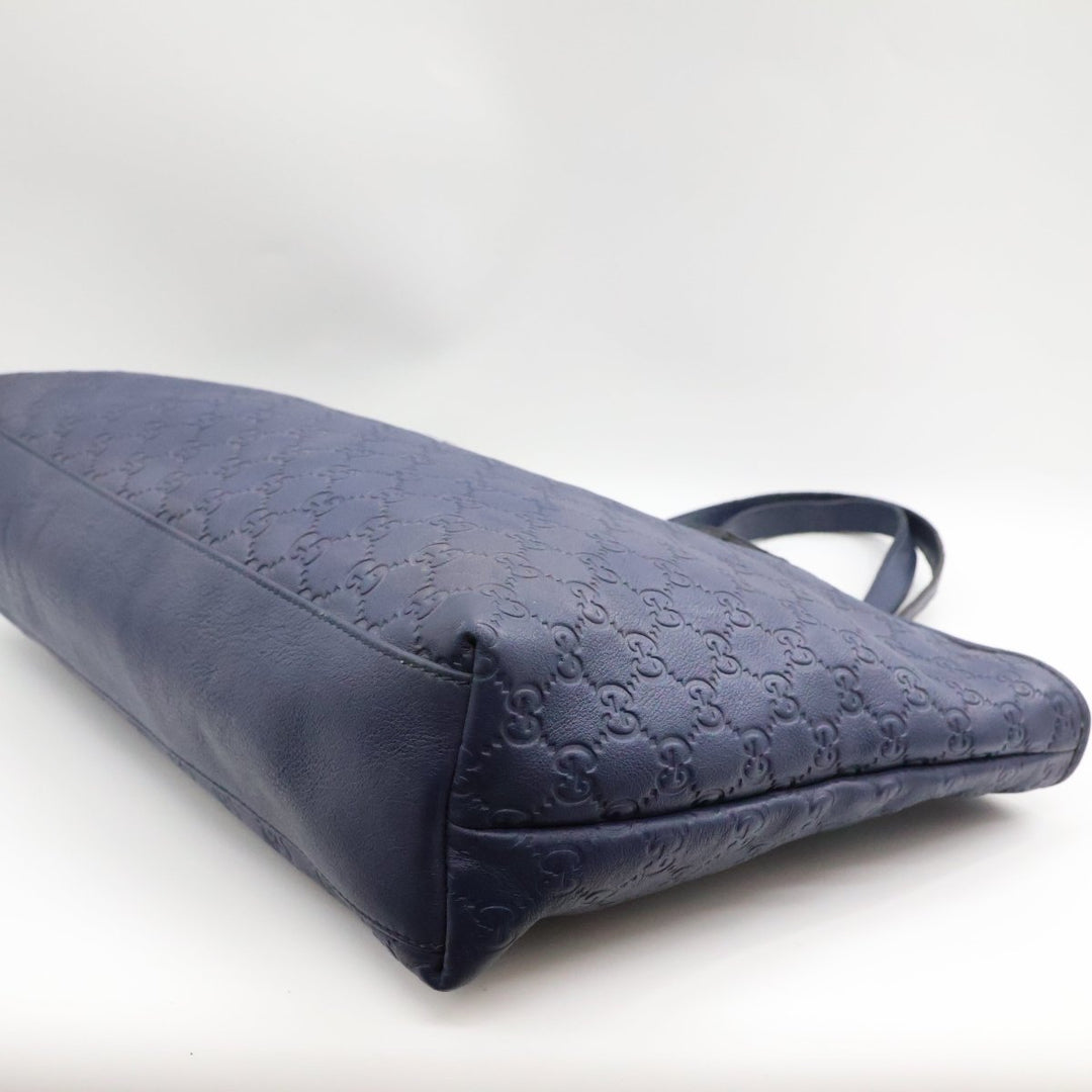 Gucci Guccissima Navy Leather Tote Bag - Lux Central