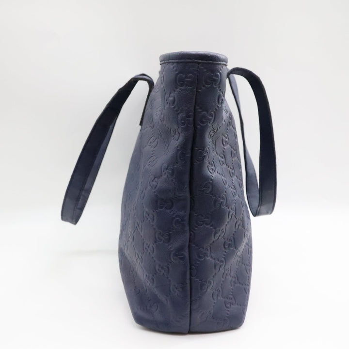 Gucci Guccissima Navy Leather Tote Bag - Lux Central