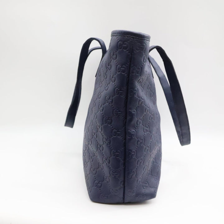 Gucci Guccissima Navy Leather Tote Bag - Lux Central