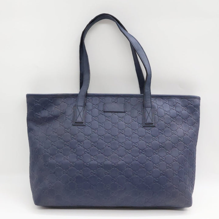 Gucci Guccissima Navy Leather Tote Bag - Lux Central