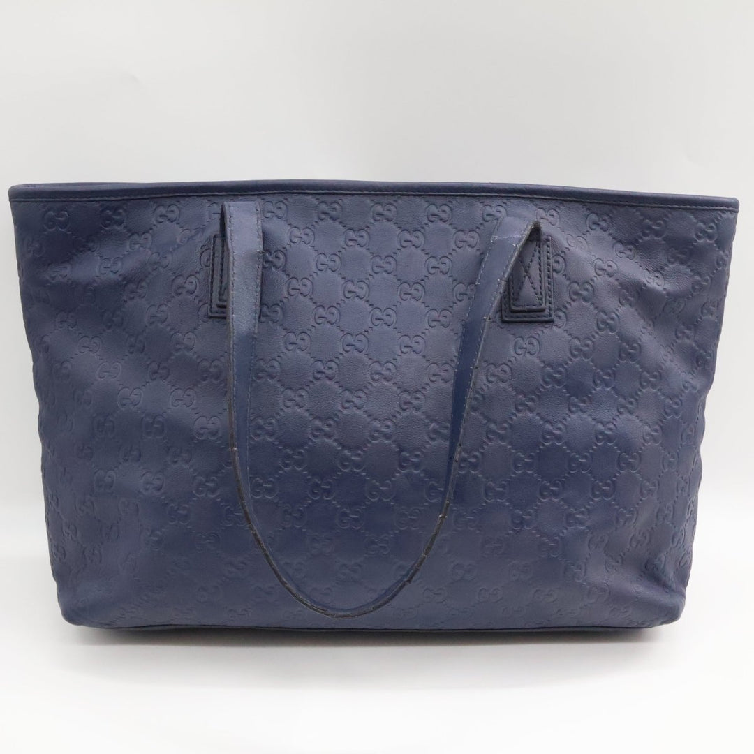 Gucci Guccissima Navy Leather Tote Bag - Lux Central