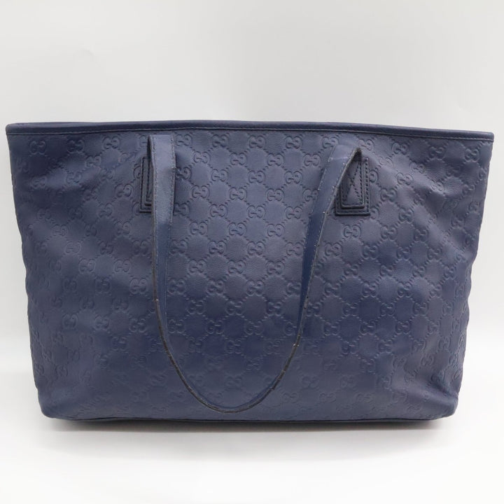Gucci Guccissima Navy Leather Tote Bag - Lux Central