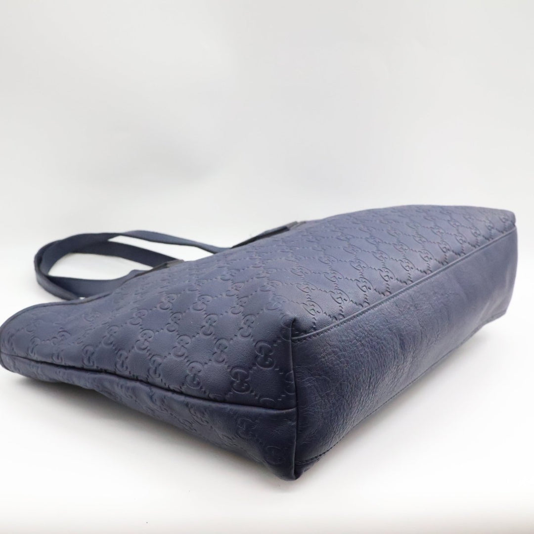 Gucci Guccissima Navy Leather Tote Bag - Lux Central