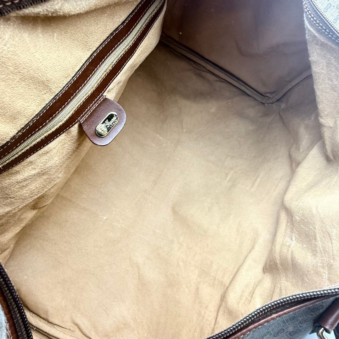Gucci Holdall GG Beige Monogram Vintage Duffle Bag - Lux Central