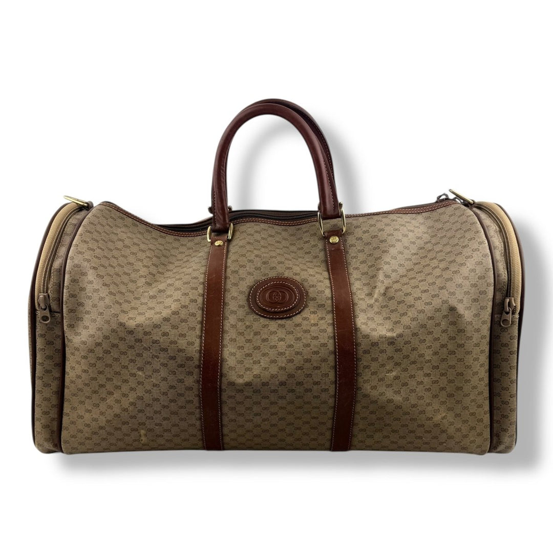 Gucci Holdall GG Beige Monogram Vintage Duffle Bag - Lux Central