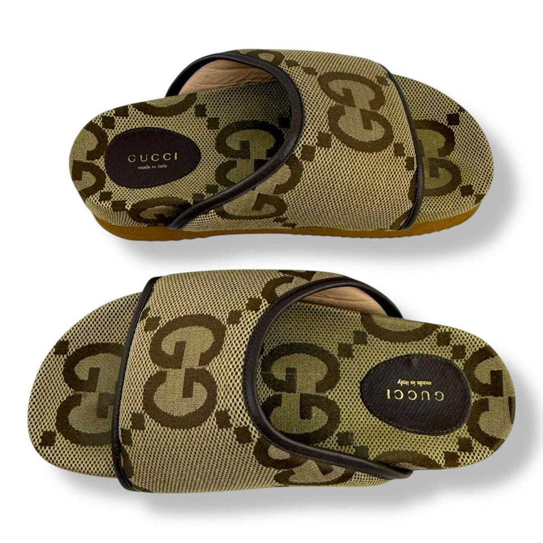 Gucci Jumbo Beige GG Platform Sandals UK 6 / EU 39 - Lux Central
