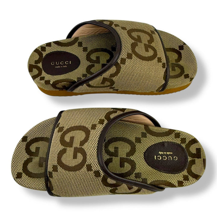 Gucci Jumbo Beige GG Platform Sandals UK 6 / EU 39 - Lux Central