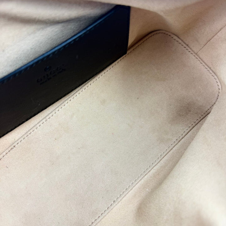 Gucci Marmont Pochette Black Leather Matelasse Handbag - Lux Central