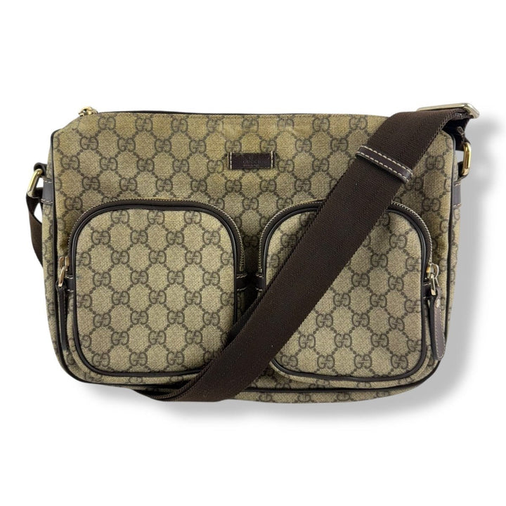 Gucci Messenger Bag GG Supreme Brown Beige - Lux Central