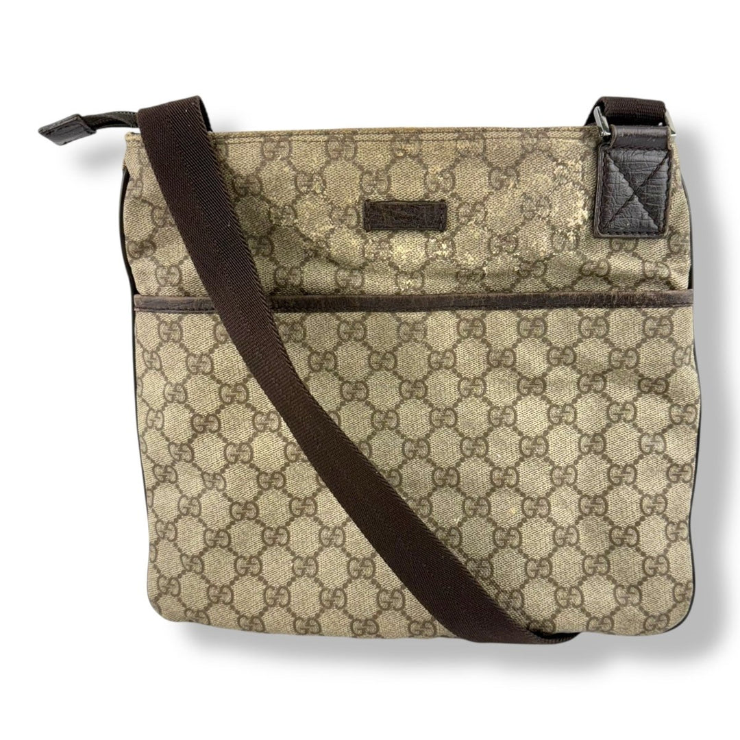 Gucci Messenger Bag GG Supreme Brown Beige - Lux Central