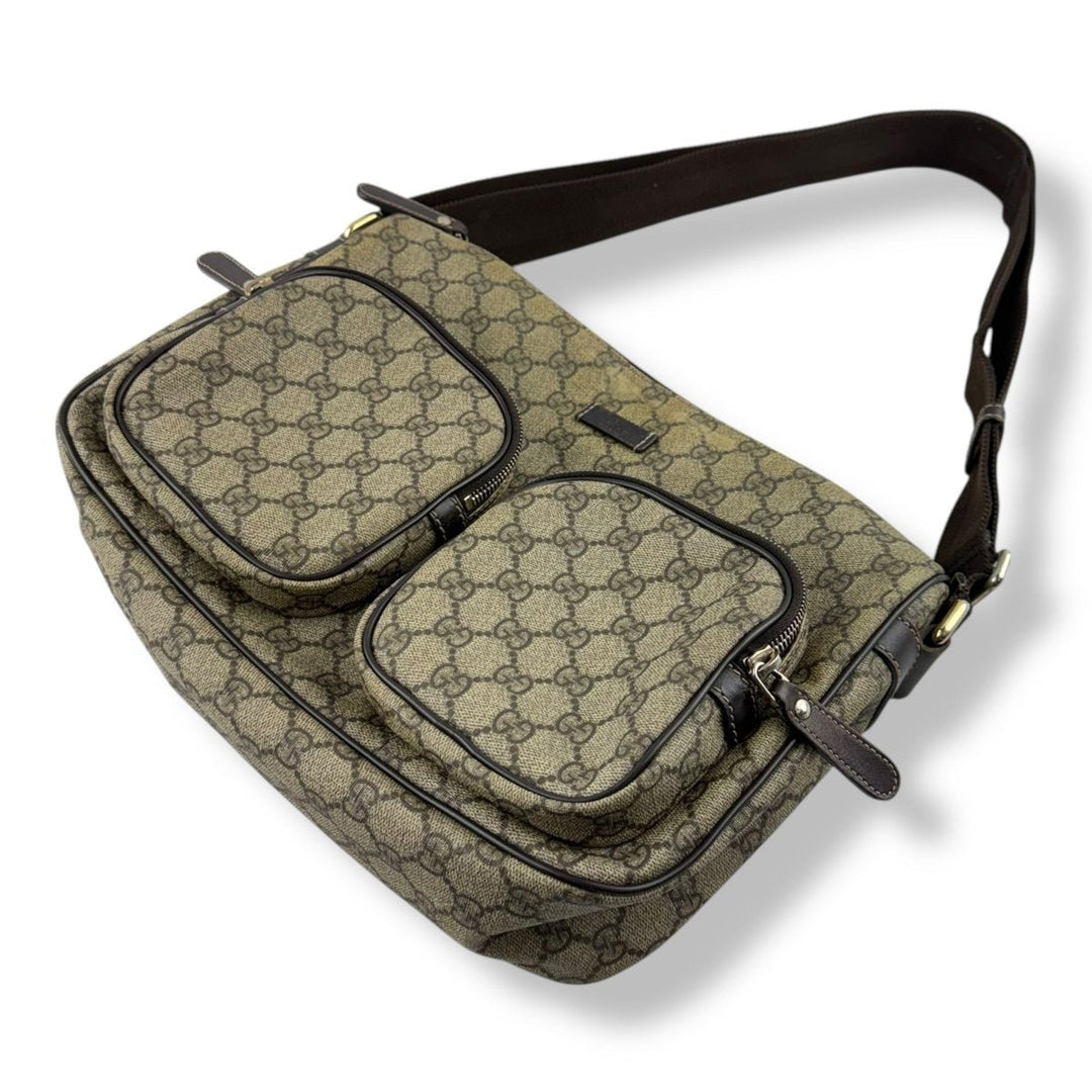 Gucci Messenger Bag GG Supreme Brown Beige - Lux Central