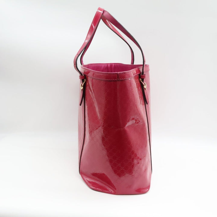 Gucci Microguccissima Pink Patent Leather Tote Bag - Lux Central