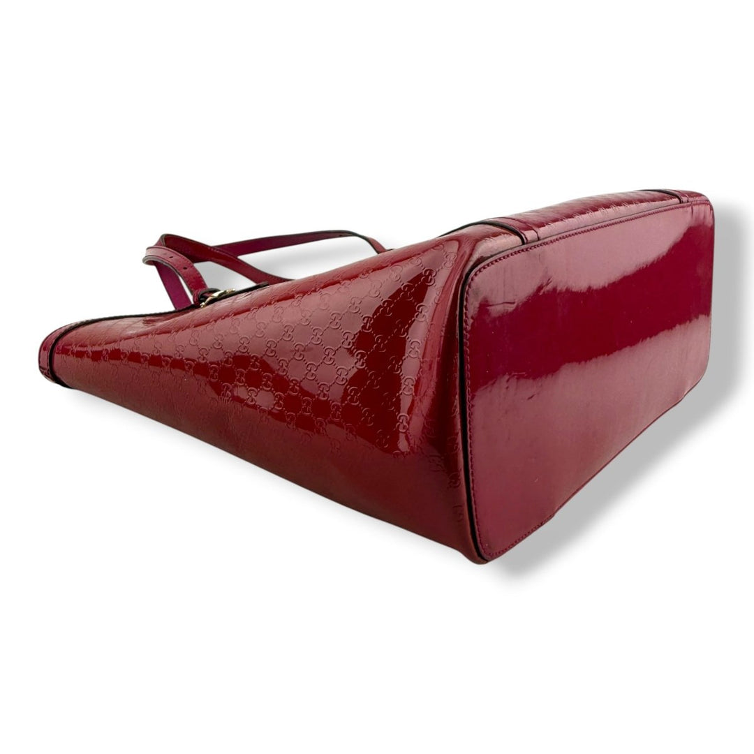 Gucci Microguccissima Pink Patent Leather Tote Bag - Lux Central