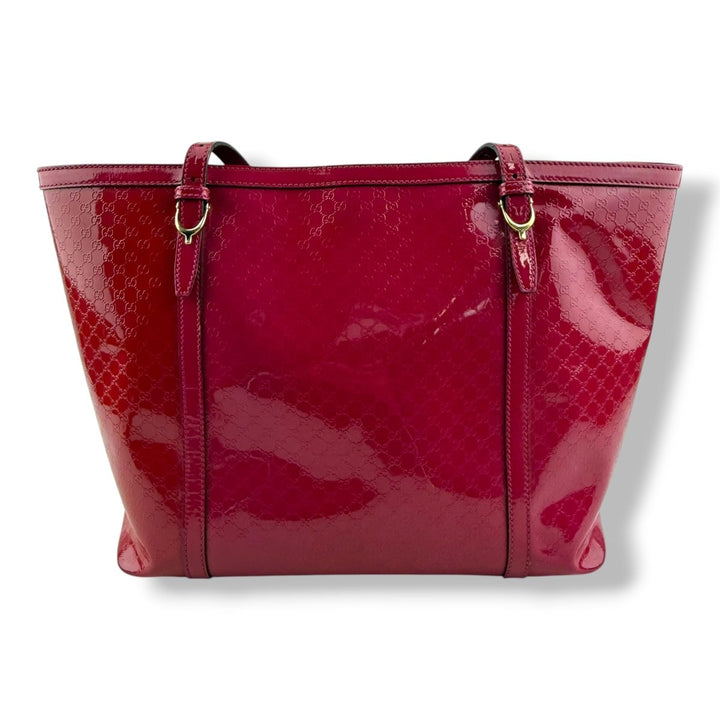 Gucci Microguccissima Pink Patent Leather Tote Bag - Lux Central
