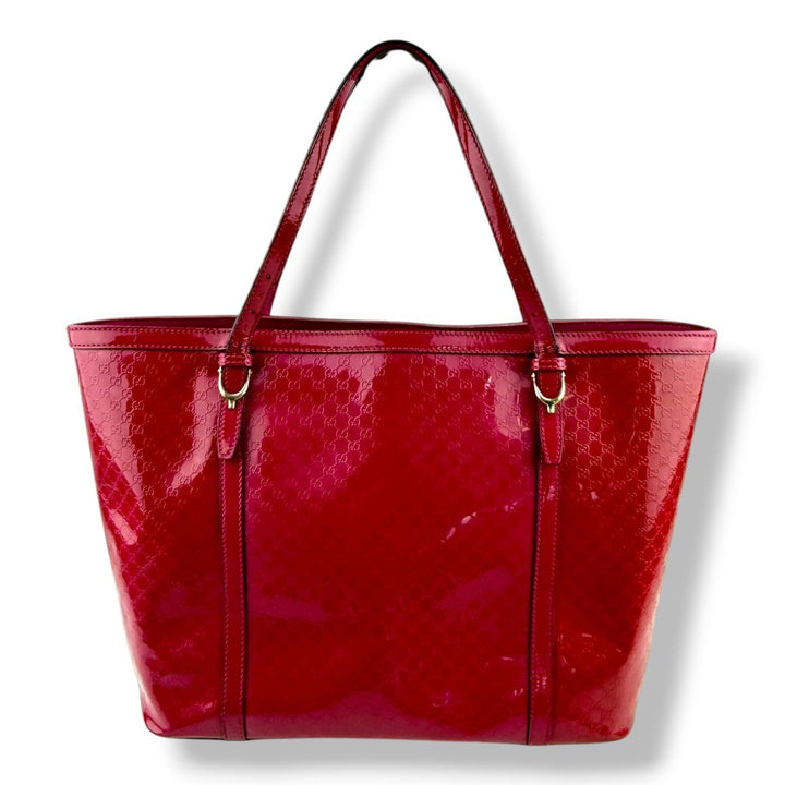 Gucci Microguccissima Pink Patent Leather Tote Bag - Lux Central