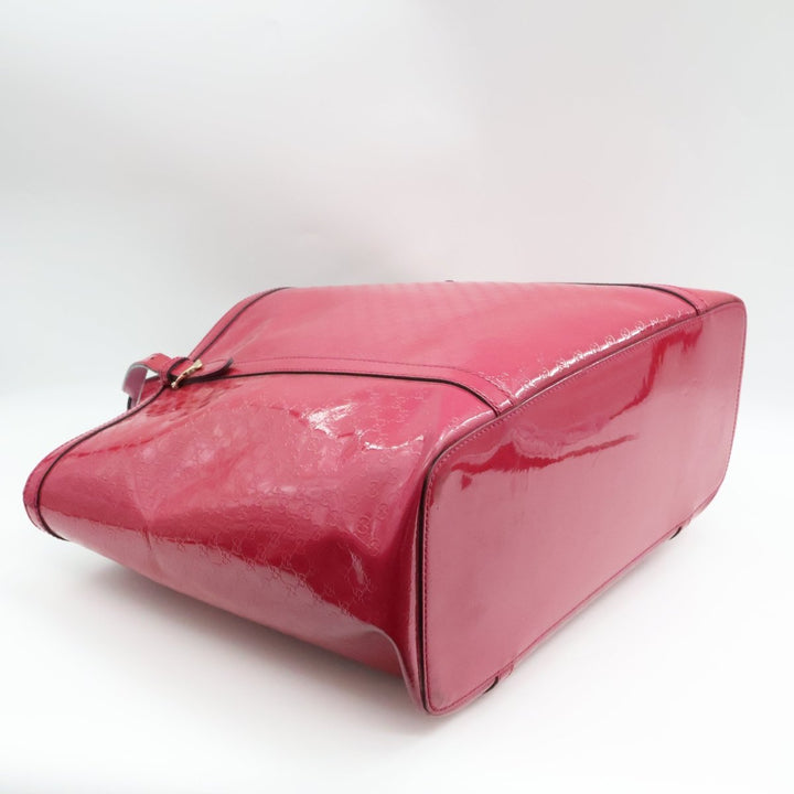 Gucci Microguccissima Pink Patent Leather Tote Bag - Lux Central