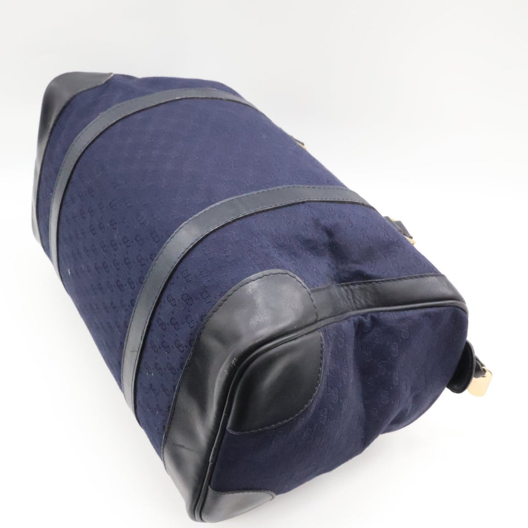 Gucci Navy GG Monogram Boston Canvas Bag - Lux Central