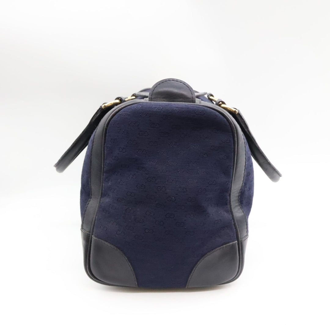 Gucci Navy GG Monogram Boston Canvas Bag - Lux Central