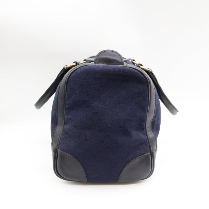 Gucci Navy GG Monogram Boston Canvas Bag - Lux Central