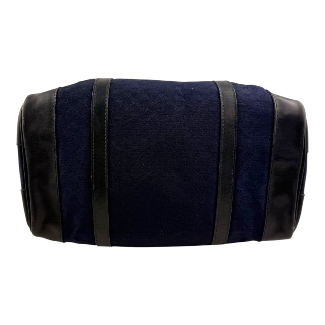Gucci Navy GG Monogram Boston Canvas Bag - Lux Central